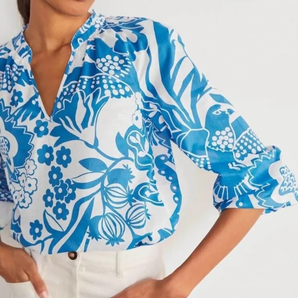 Boden Heather Top in Moroccan Blue , Size 6